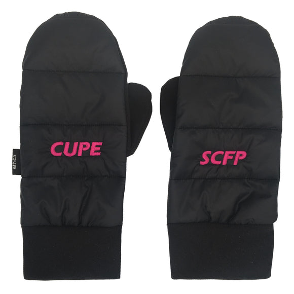 CUPE-SFCP Black Quilted Mittens